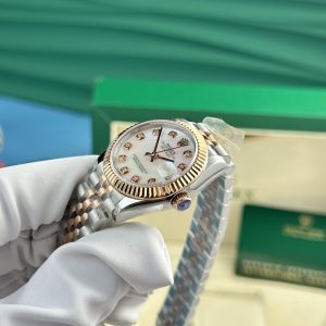 Đồng Hồ Rolex Nữ Mặt Khảm Trai Trắng Replica Cao Cấp Nhất DateJust 31mm (4)