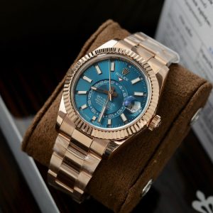 Đồng Hồ Rolex Sky-Dweller Bọc Vàng 18K Mặt Xanh Dương Chế Tác 42mm (2)