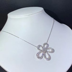 Vòng Cổ Van Cleef & Arpels Flowerlace Chế Tác Kim Cương Tự Nhiên Vàng Trắng 18K (2)