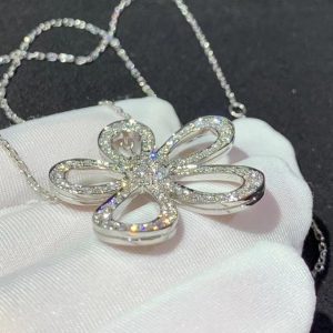 Vòng Cổ Van Cleef & Arpels Flowerlace Chế Tác Kim Cương Tự Nhiên Vàng Trắng 18K (2)