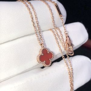 Vòng Cổ Van Cleef & Arpels Vintage Alhambra Nữ Chế Tác Đá Quý Tự Nhiên Vàng Hồng 18K (2)