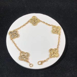 Vòng Tay Nữ Van Cleef & Arpels Vintage Alhambra Vàng 18K Tuỳ Chỉnh (2)