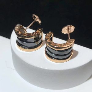 Bông Tai Bvlgari B.Zero1 Chế Tác Ceramic Vàng Hồng 18K (2)