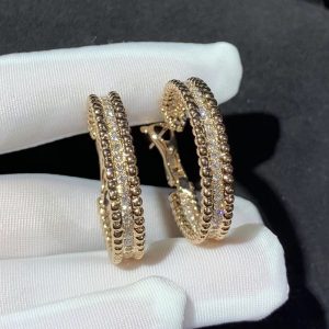 Bông Tai Nữ Van Cleef & Arpels Chế Tác Kim Cương Thiên Nhiên Vàng Hồng 18K (2)