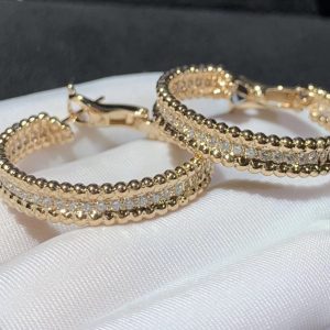 Bông Tai Nữ Van Cleef & Arpels Chế Tác Kim Cương Thiên Nhiên Vàng Hồng 18K (2)