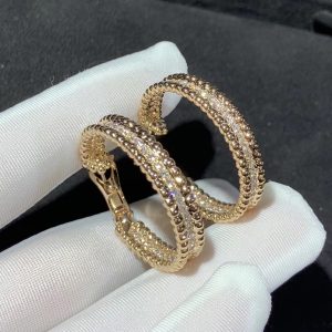 Bông Tai Nữ Van Cleef & Arpels Chế Tác Kim Cương Thiên Nhiên Vàng Hồng 18K (2)