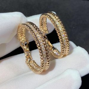 Bông Tai Nữ Van Cleef & Arpels Chế Tác Kim Cương Thiên Nhiên Vàng Hồng 18K (2)