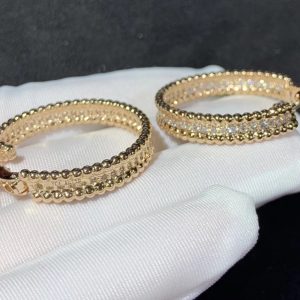 Bông Tai Nữ Van Cleef & Arpels Chế Tác Kim Cương Thiên Nhiên Vàng Hồng 18K (2)