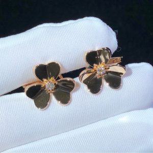 Bông Tai Nữ Van Cleef & Arpels Frivole Kim Cương Tự Nhiên Vàng Hồng 18K Tuỳ Chỉnh (2)