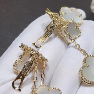 Bông Tai Van Cleef & Arpels Alhambra Nữ Chế Tác Xà Cừ Vàng 18K (2)