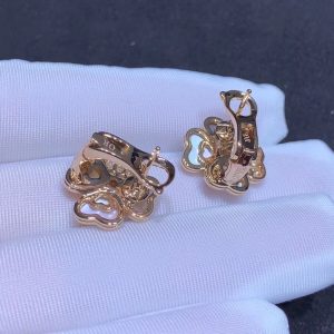 Bông Tai Van Cleef & Arpels Flora Cosmos Chế Tác Xà Cừ Kim Cương Tự Nhiên Vàng Hồng 18K (2)