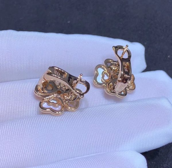 Bông Tai Van Cleef & Arpels Flora Cosmos Chế Tác Xà Cừ Kim Cương Tự Nhiên Vàng Hồng 18K (2)