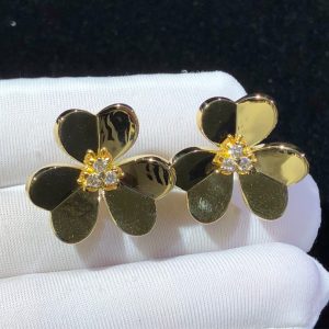 Bông Tai Van Cleef & Arpels Frivole Tuỳ Chỉnh Kim Cương Thiên Nhiên Vàng 18K (2)