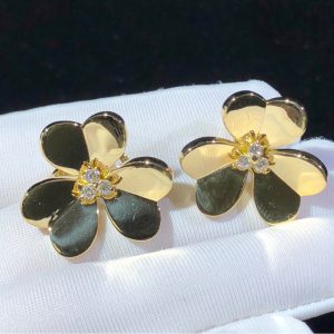 Bông Tai Van Cleef & Arpels Frivole Tuỳ Chỉnh Kim Cương Thiên Nhiên Vàng 18K (2)