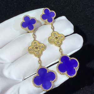 Bông Tai Van Cleef & Arpels Magic Alhambra Đá Quý Kim Cương Thiên Nhiên Vàng 18K Chế Tác (2)