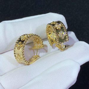 Bông Tai Van Cleef & Arpels Perlee Clovers Chế Tác Kim Cương Thiên Nhiên Vàng 18K (2)