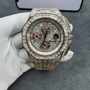 Đồng Hồ Audemars Piguet Chế Tác Vàng Nguyên Khối 18K Kim Cương Baguette 41mm (1)