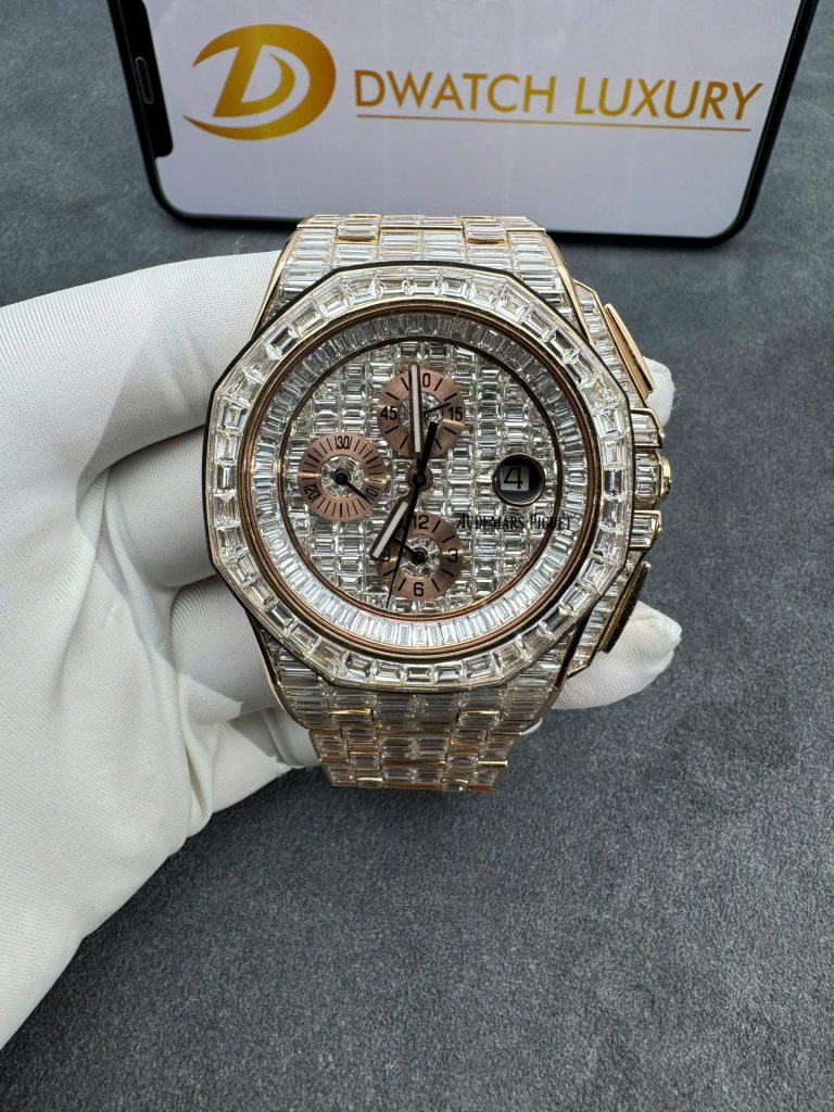 Đồng Hồ Audemars Piguet Chế Tác Vàng Nguyên Khối 18K Kim Cương Baguette 41mm (1)