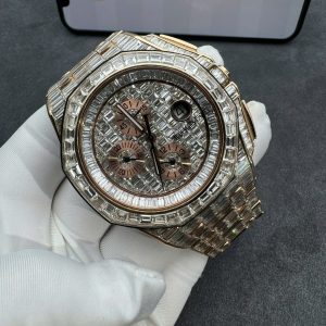 Đồng Hồ Audemars Piguet Chế Tác Vàng Nguyên Khối 18K Kim Cương Baguette 41mm (1)