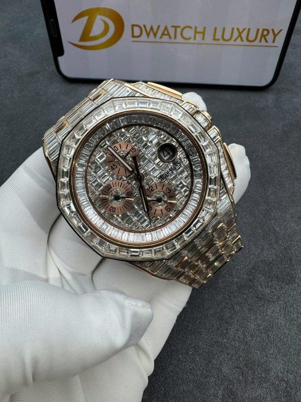 Đồng Hồ Audemars Piguet Chế Tác Vàng Nguyên Khối 18K Kim Cương Baguette 41mm (1)