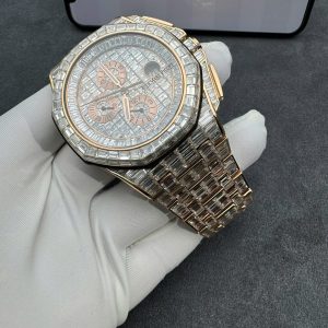 Đồng Hồ Audemars Piguet Chế Tác Vàng Nguyên Khối 18K Kim Cương Baguette 41mm (1)