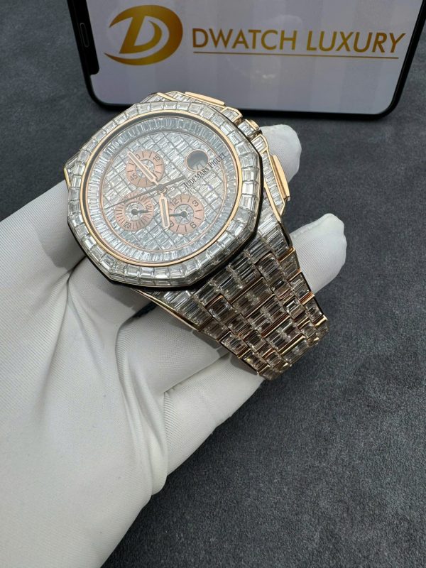 Đồng Hồ Audemars Piguet Chế Tác Vàng Nguyên Khối 18K Kim Cương Baguette 41mm (1)