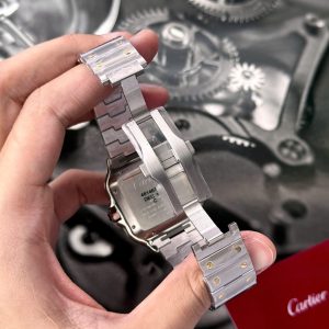 Đồng Hồ Cartier Santos CRW2SA0030 Demi Vàng Mặt Xám BV Factory (1)