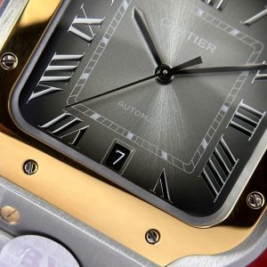 Đồng Hồ Cartier Santos CRW2SA0030 Demi Vàng Mặt Xám BV Factory (1)