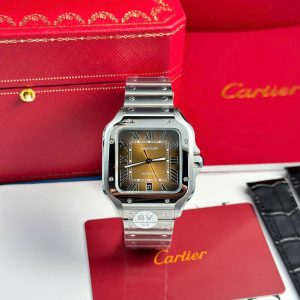 Đồng Hồ Cartier Santos WSSA0064 Mặt Nâu BV Factory 39 (2)