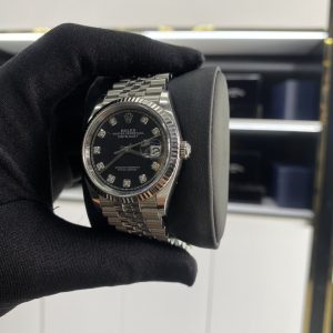 Đồng Hồ Cũ Rolex DateJust Replica 11 Mặt Đen Nhà Máy Clean 36mm (2)