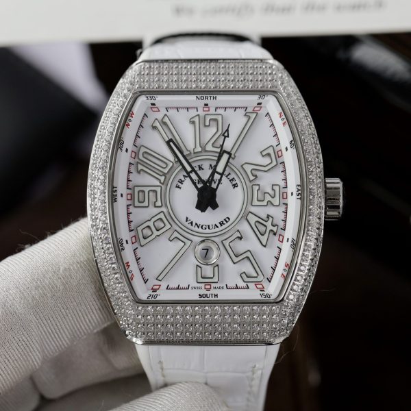 Đồng Hồ Franck Muller V45 SCDT Đính Đá Màu Trắng Nhà Máy ABF 45mm (10)