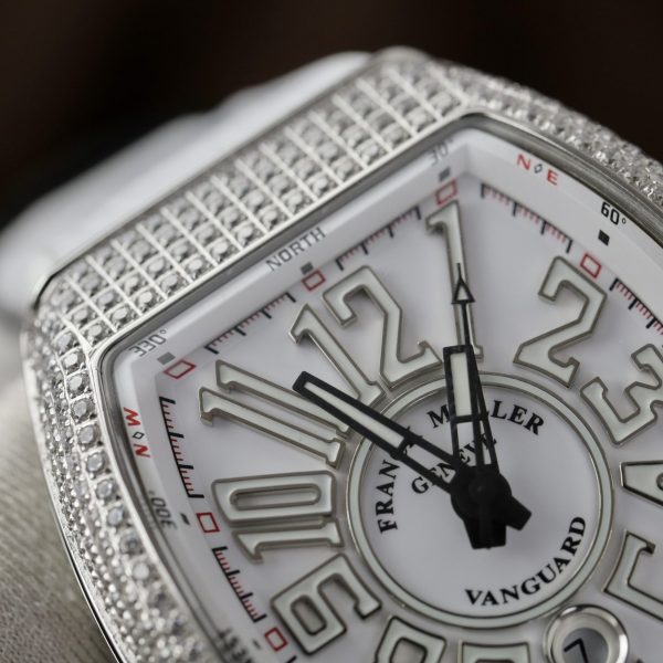 Đồng Hồ Franck Muller V45 SCDT Đính Đá Màu Trắng Nhà Máy ABF 45mm (10)