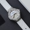 Đồng Hồ Hublot Nữ Mặt Xà Cừ Dây Cao Su Màu Trắng Máy Pin 33mm (5)