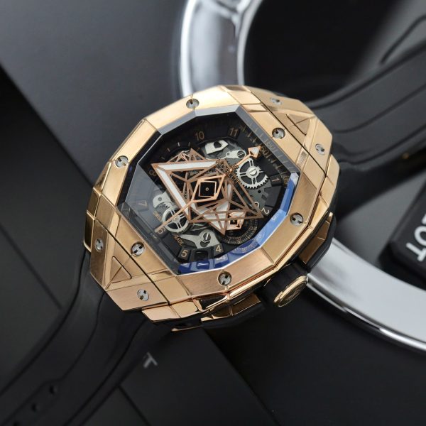 Đồng Hồ Hublot Spirit Of Big Bang Sang Bleu King Gold Replica 11 Màu Đen 42 (2)