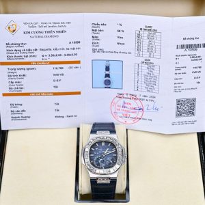 Đồng Hồ Patek Philippe Nautilus 5724G Vàng Trắng 18K Kim Cương Tự Nhiên Chế Tác 40mm (11)