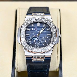 Đồng Hồ Patek Philippe Nautilus 5724G Vàng Trắng 18K Kim Cương Tự Nhiên Chế Tác 40mm (11)