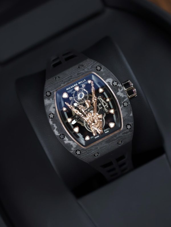 Đồng Hồ Richard Mille Fake Cao Cấp RM66 Máy Cơ Vỏ Carbon 43mm (9)