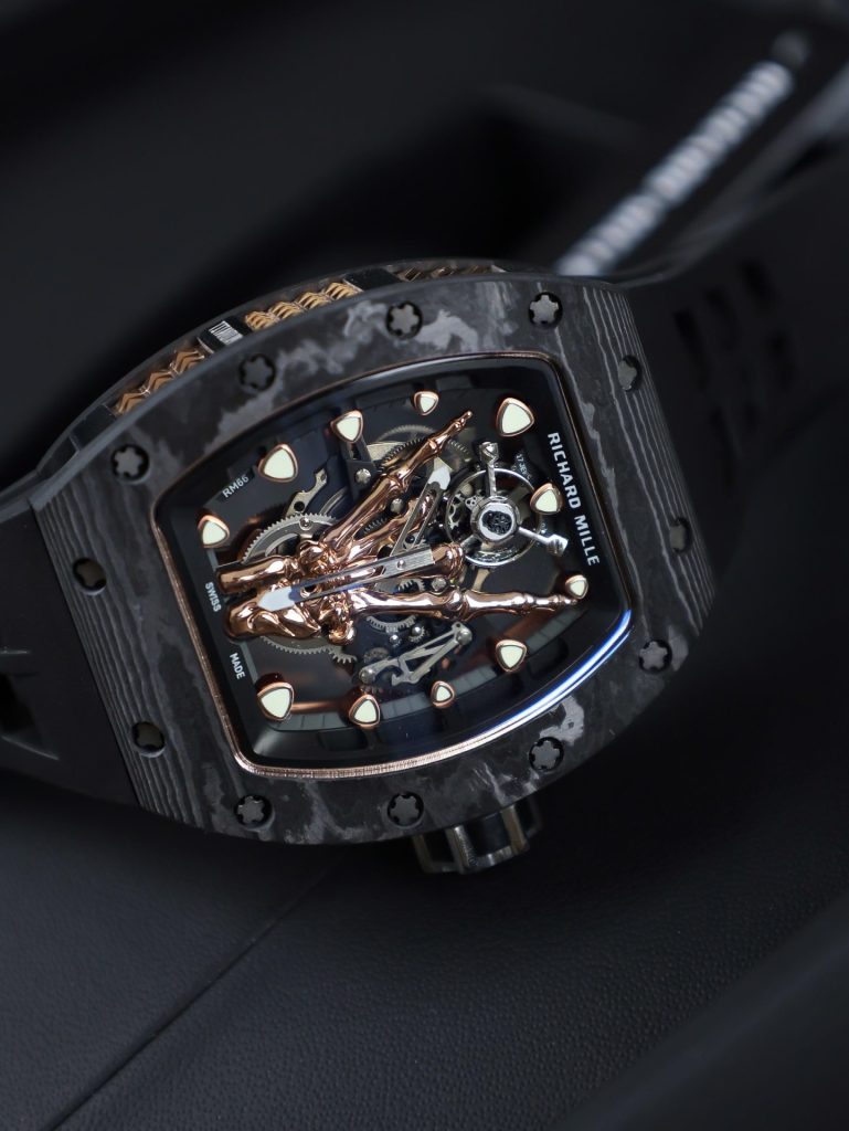 Đồng Hồ Richard Mille Fake Cao Cấp RM66 Máy Cơ Vỏ Carbon 43mm (9)