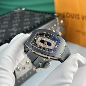 Đồng Hồ Richard Mille RM07 Gốm Trắng Màu Đen Dây Cao Su Replica