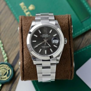 Đồng Hồ Rolex DateJust 126300 Mặt Số Xám Niềng Trơn Nhà Máy VS 41mm (6)