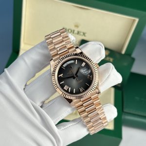 Đồng Hồ Rolex Day-Date 228235 Bọc Vàng Mặt Xám Ombre 186 Grams QF (10)