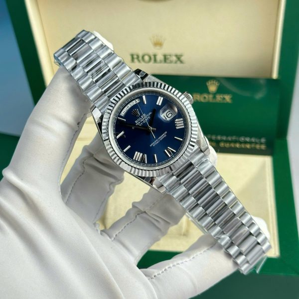 Đồng Hồ Rolex Day-Date 228236 Mặt Xanh Blue Cọc Số La Mã Nhà Máy GM 40mm (1)