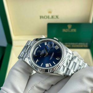 Đồng Hồ Rolex Day-Date 228236 Mặt Xanh Blue Cọc Số La Mã Nhà Máy GM 40mm (1)