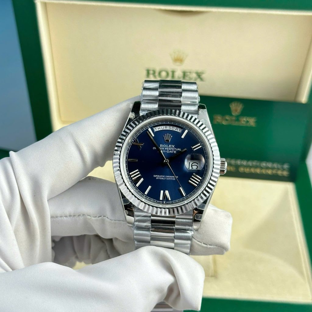 Đồng Hồ Rolex Day-Date 228236 Mặt Xanh Blue Cọc Số La Mã Nhà Máy GM 40mm (1)