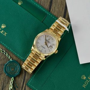 Đồng Hồ Rolex Day-Date Chế Tác Bọc Vàng Cọc Số Đá GM V3 36mm (12)