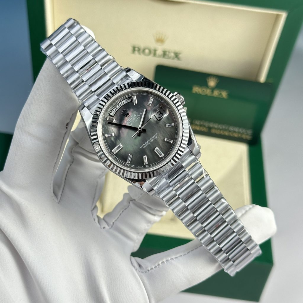 Đồng Hồ Rolex Day-Date Mặt Xà Cừ Tím Nhà Máy QF Bản Nặng 40mm (2)