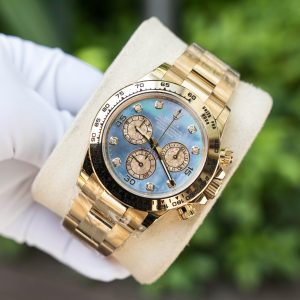 Đồng Hồ Rolex Daytona 116508 Rep 11 Mặt Xà Cừ Cọc Số Kim Cương Moissanite Clean (10)