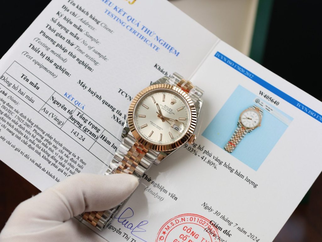 Đồng Hồ Rolex Nam DateJust Bọc Vàng Hồng Cọc Dạ Quang Nhà Máy GM (2)