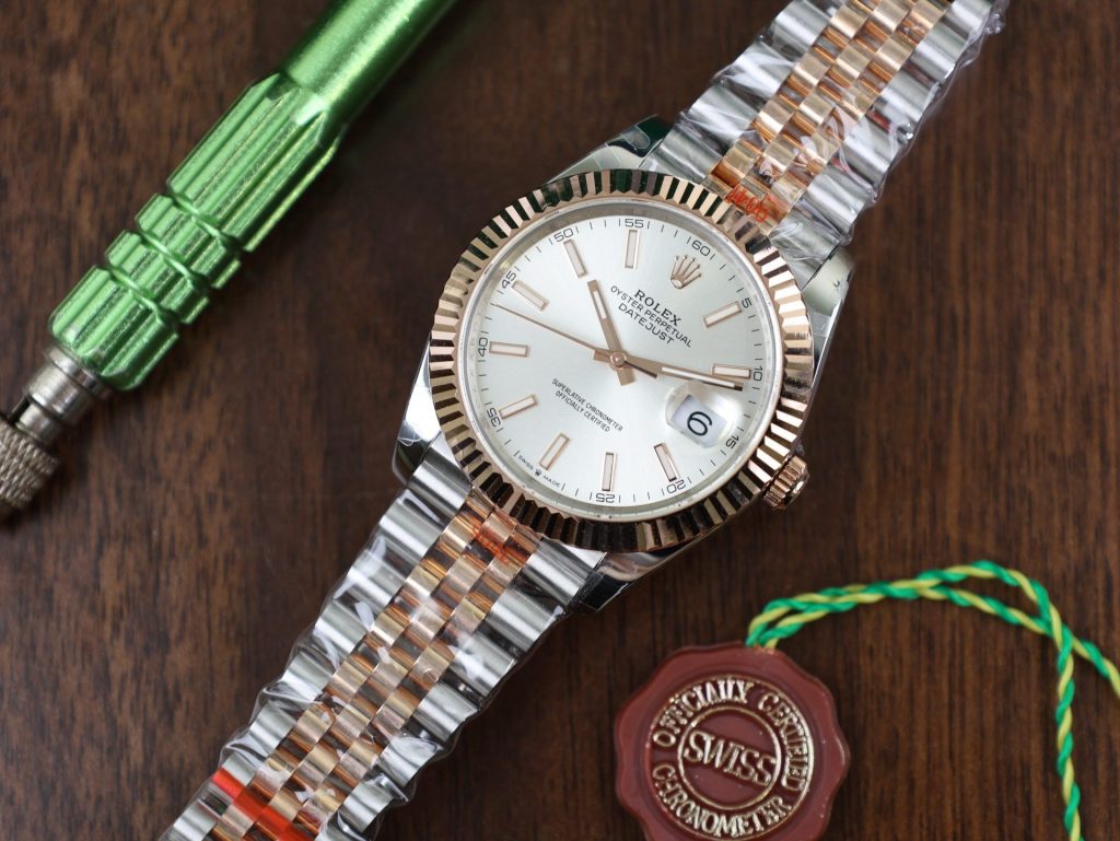 Đồng Hồ Rolex Nam DateJust Bọc Vàng Hồng Cọc Dạ Quang Nhà Máy GM (2)