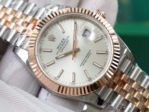 Đồng Hồ Rolex Nam DateJust Bọc Vàng Hồng Cọc Dạ Quang Nhà Máy GM (2)